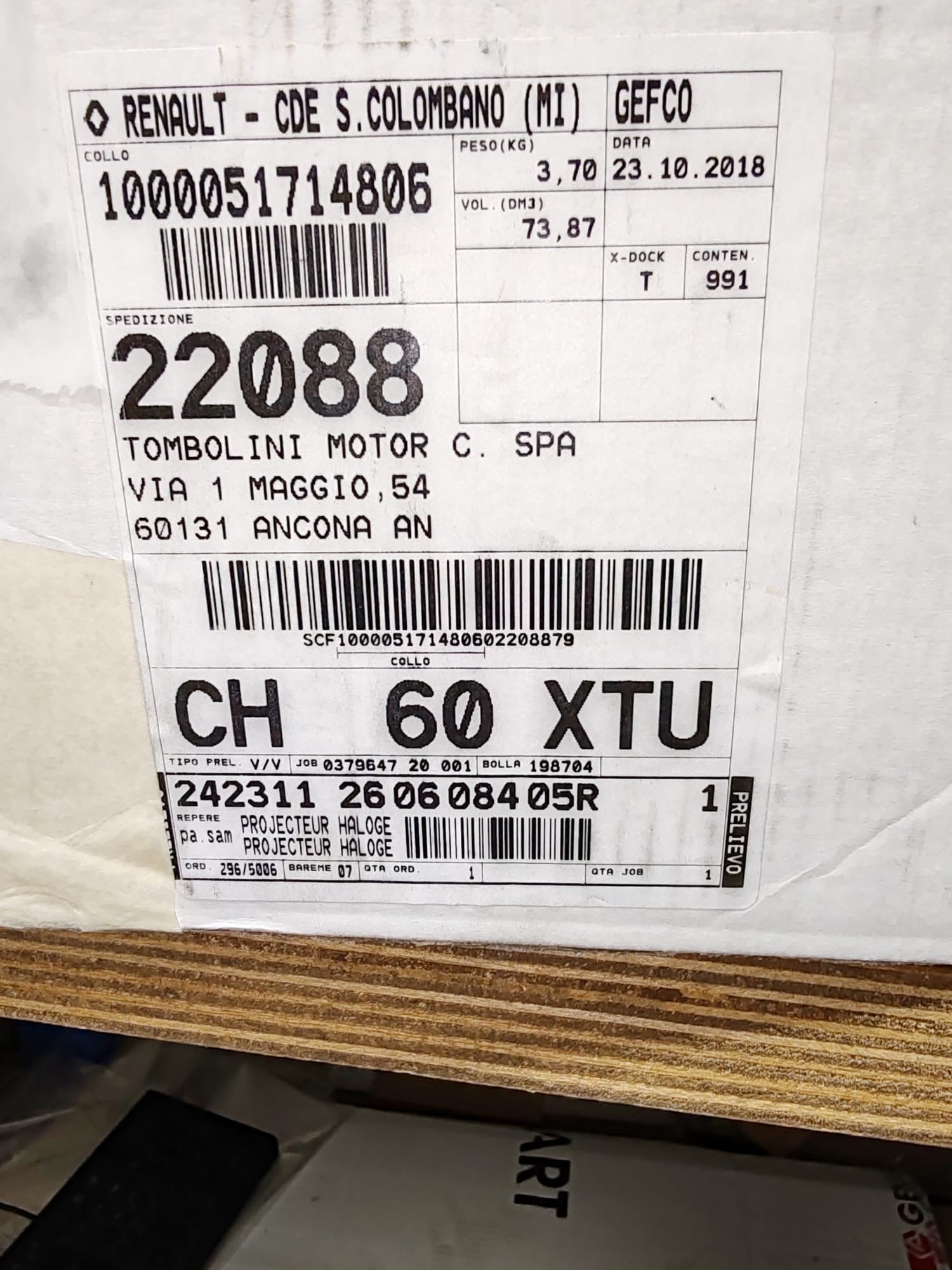 Faro anteriore sinistro Renault Megane 3: 260608405R