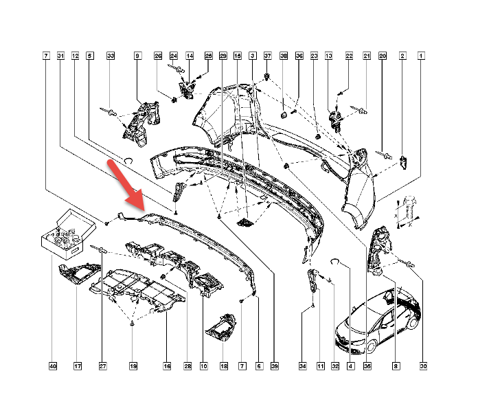 850703057R: spoiler posteriore Renault Scenic4