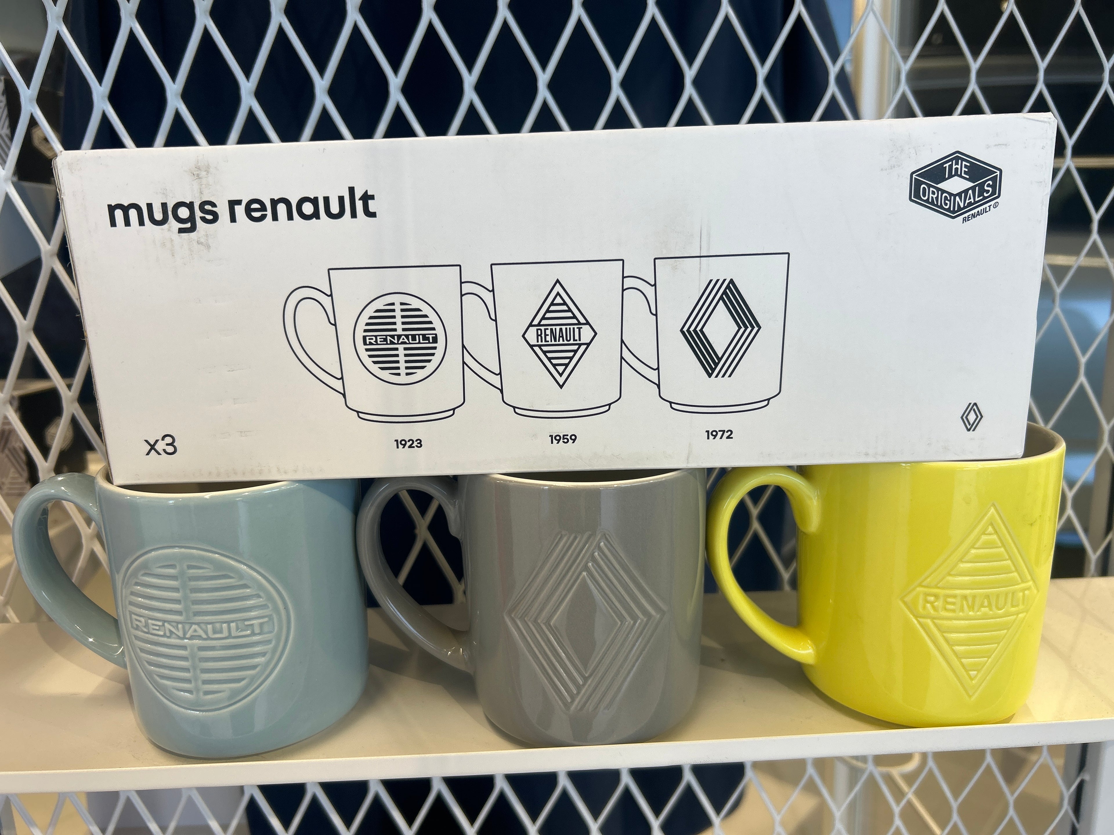 Kit 3 Tazze mugs vintage Renault originale 7717301333