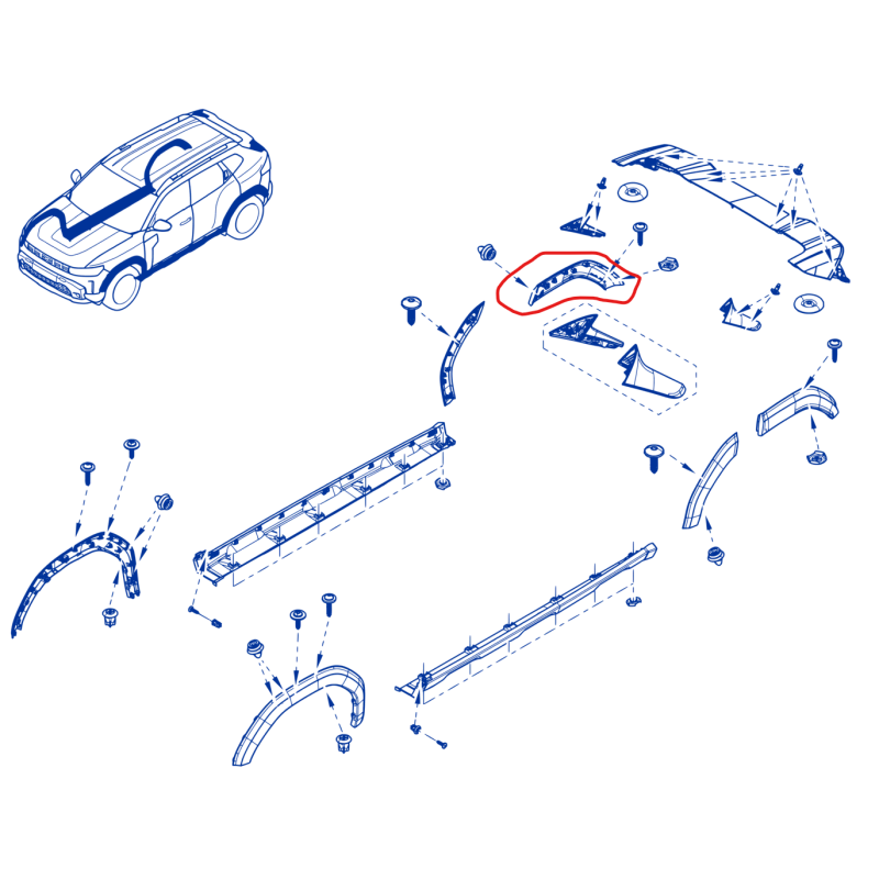 Modanatura posteriore destra Dacia Duster 3: 767188638R