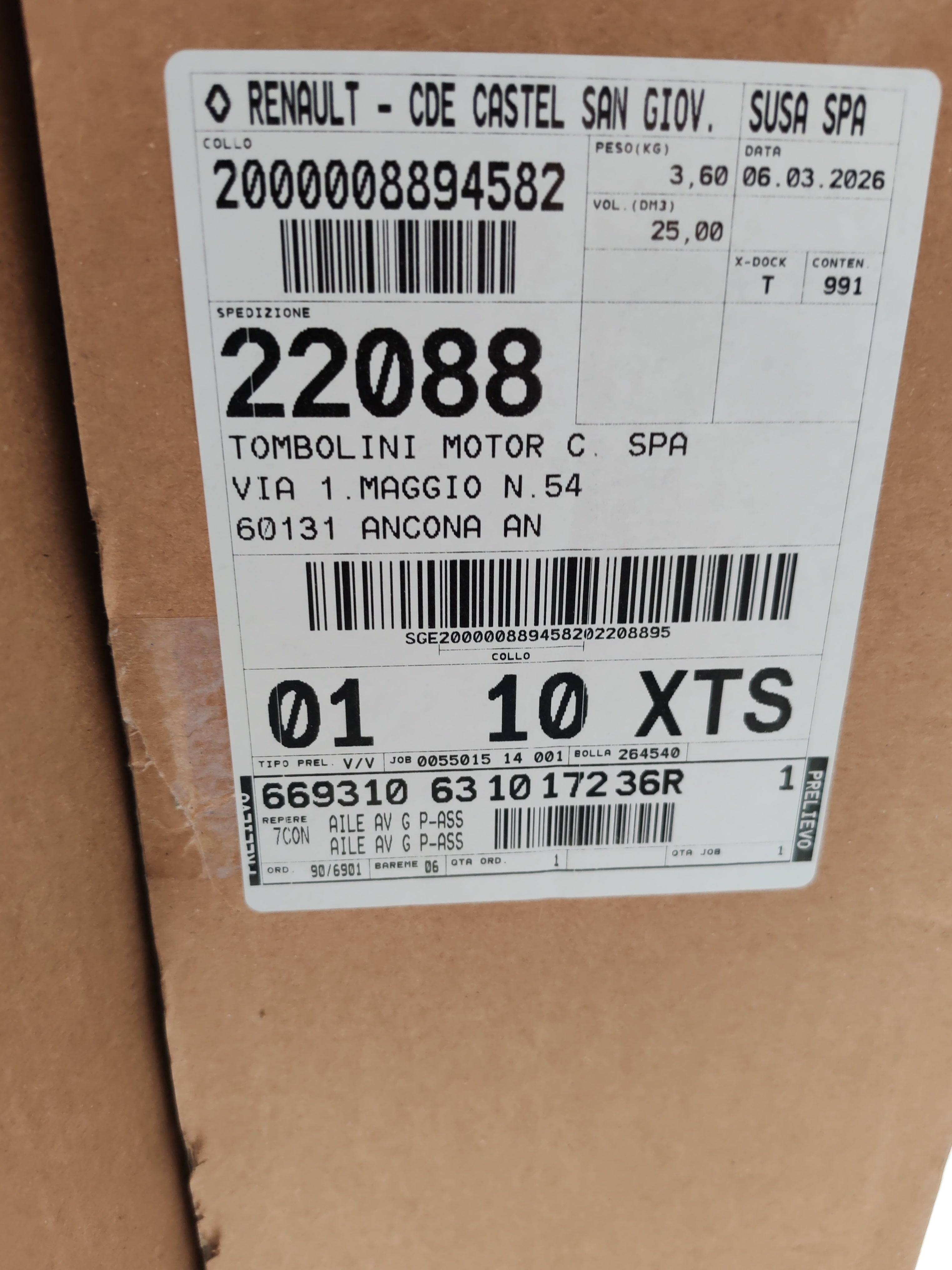 Parafango anteriore sinistro Renault Arkana: 631017236R