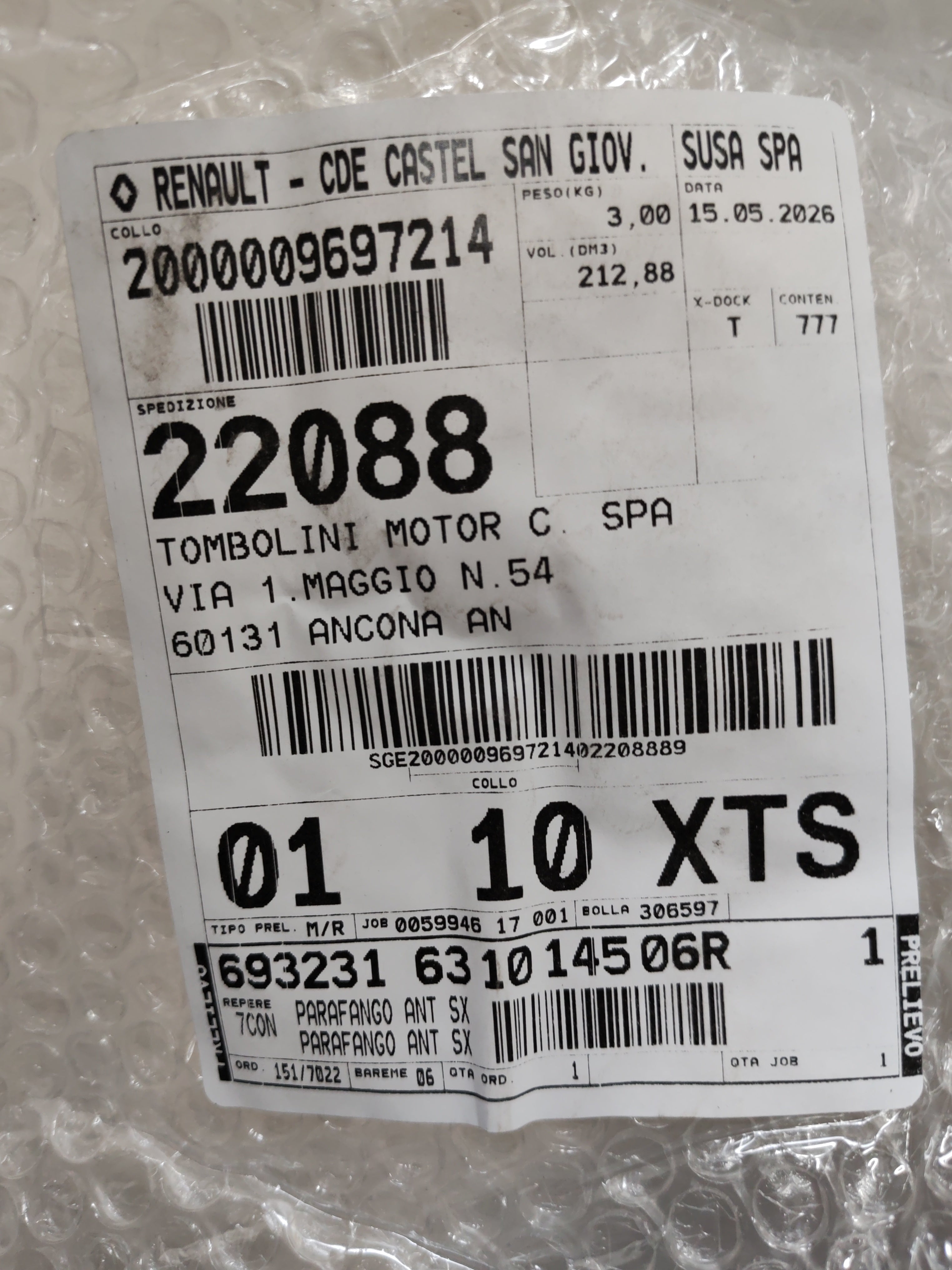 Parafango anteriore sinistro Renault Captur 2: 631014506R