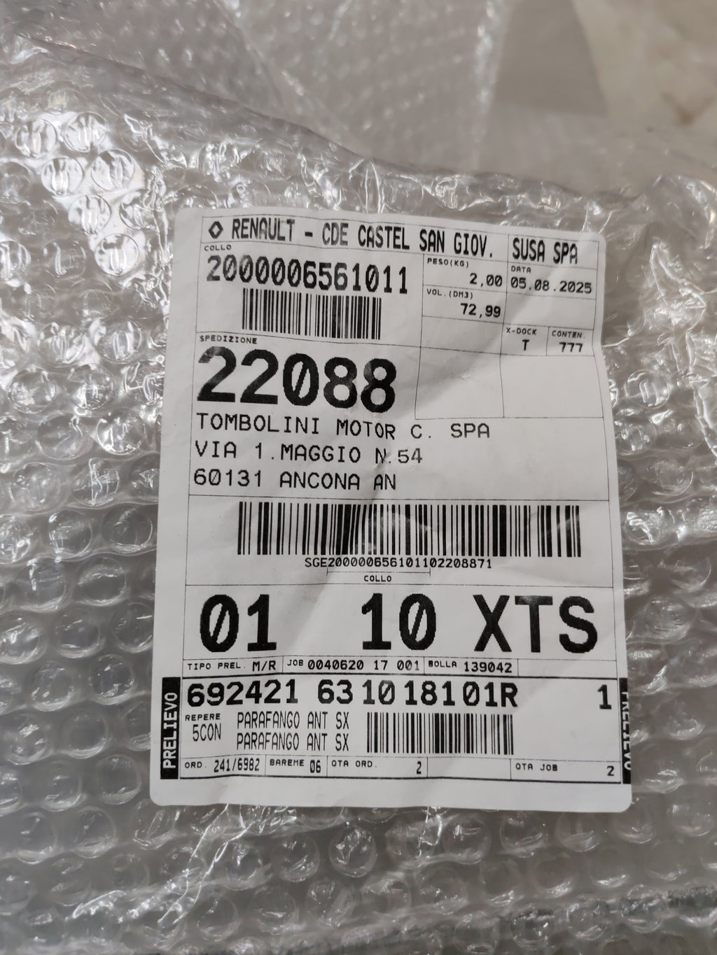 Parafango anteriore sinistro Dacia Stepway - Jogger: 631018101R