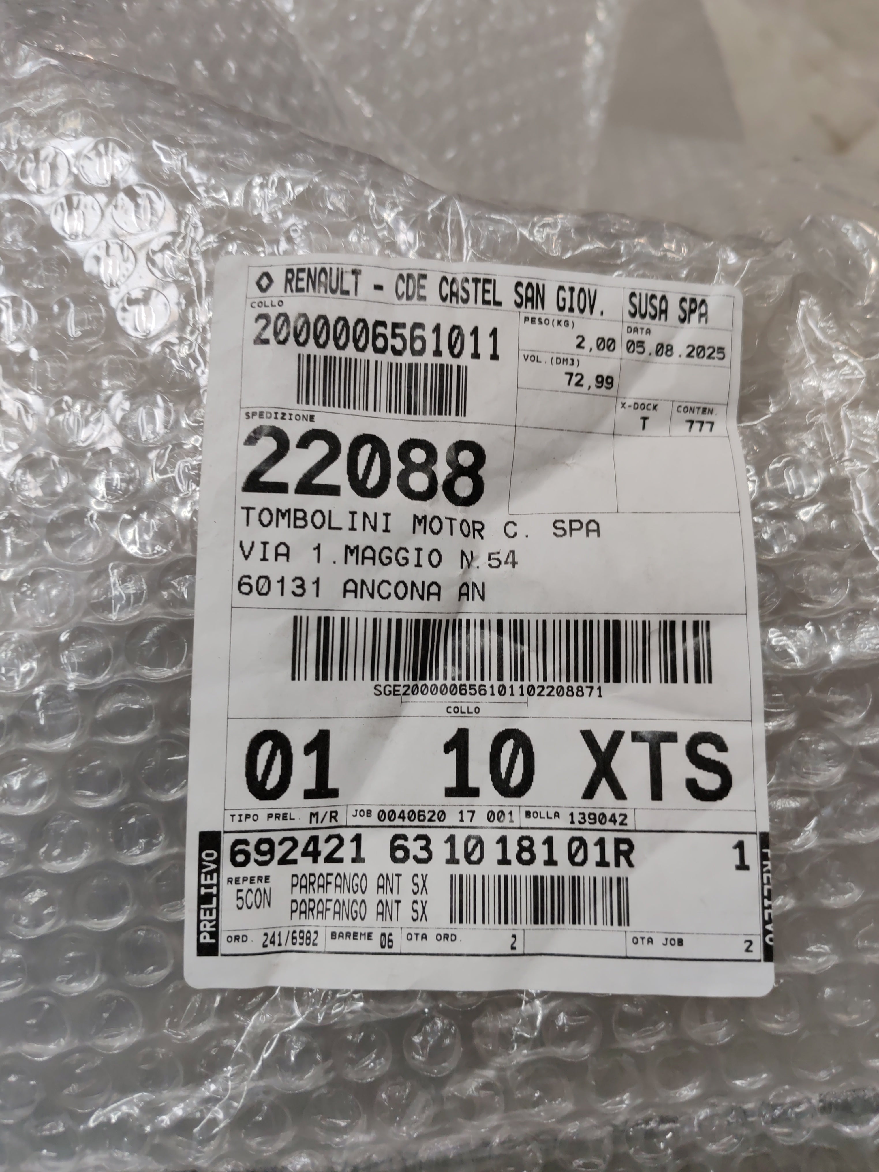 Parafango anteriore sinistro Dacia Stepway - Jogger: 631018101R