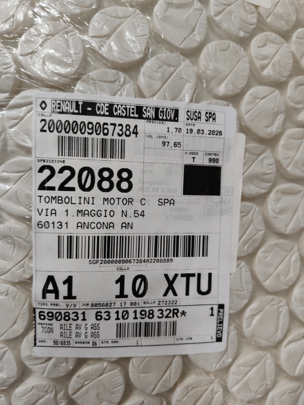 Parafango anteriore sinistro Renault Clio 5: 631019832R