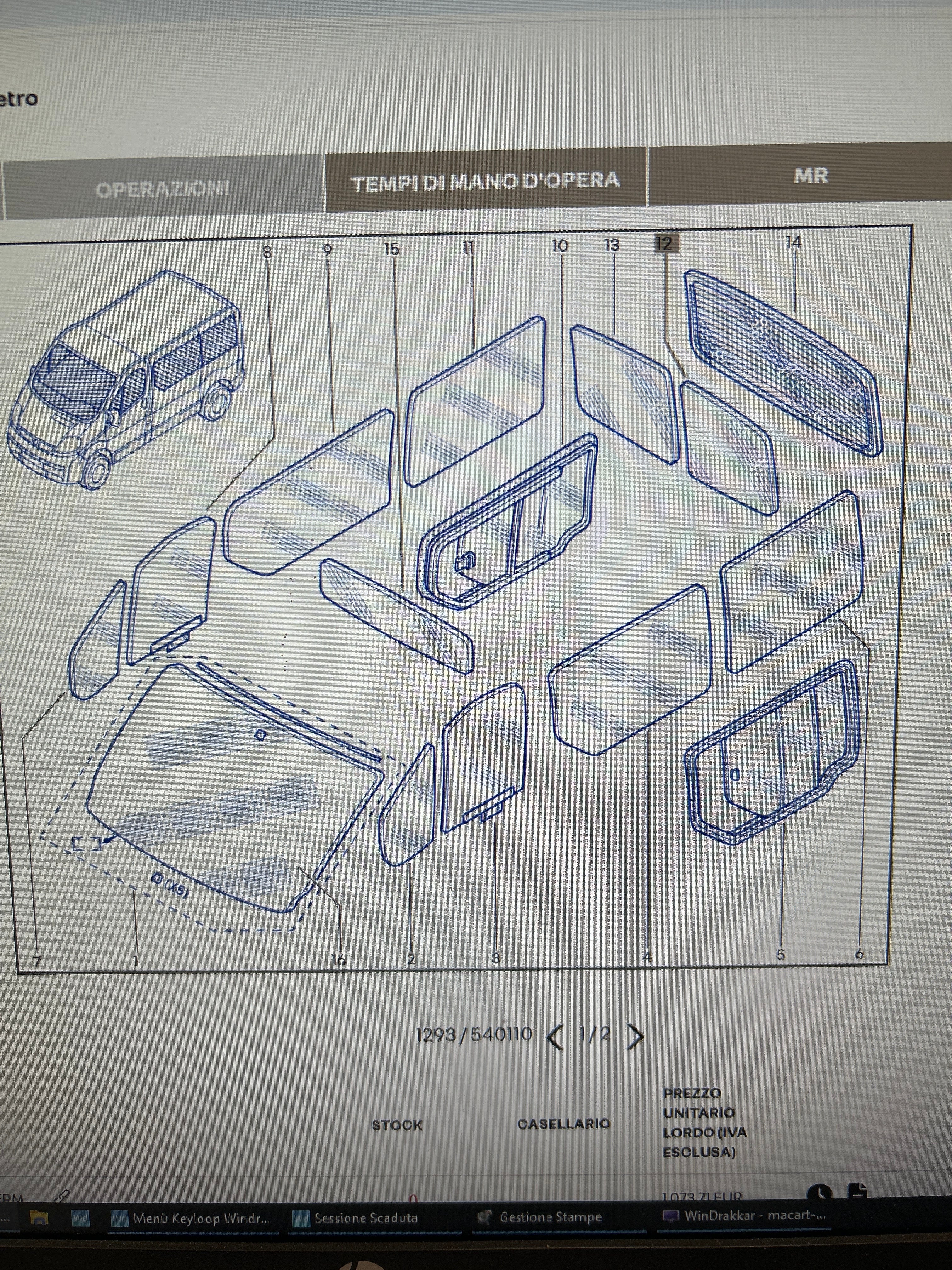 Vetro posteriore battente sinistro Renault Trafic 2: 8200176368