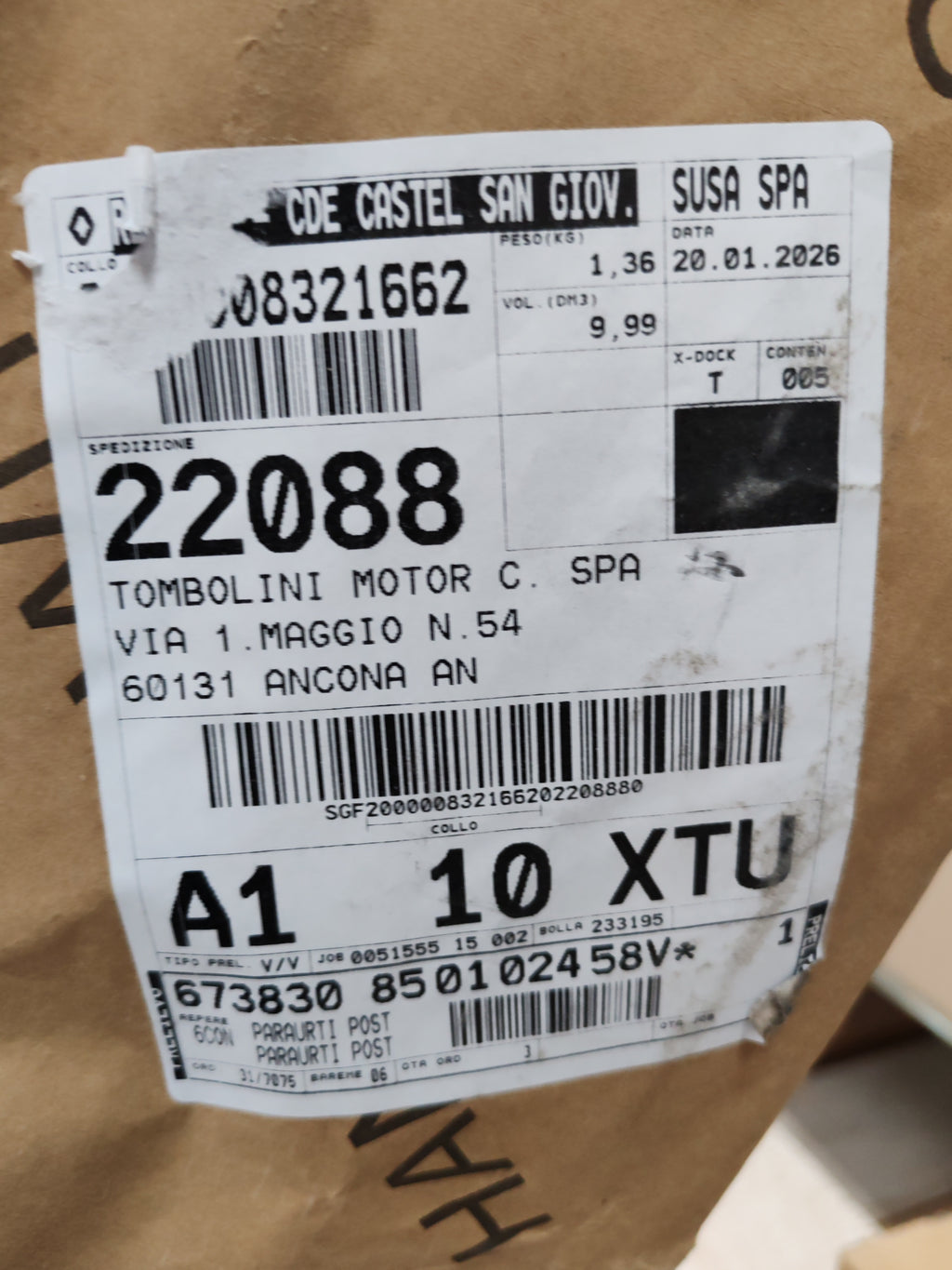 Paraurti inferiore posteriore Dacia Sandero 3: 850102458V
